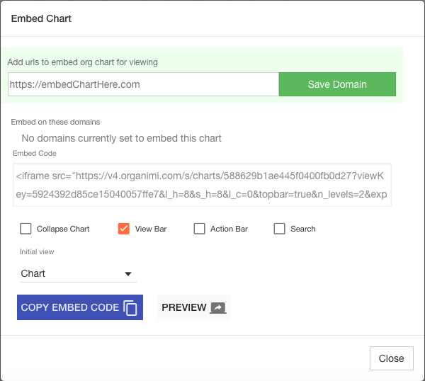 embed your chart into a domain