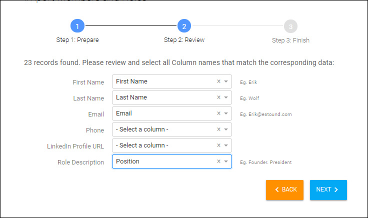 how to make an org chart roster import