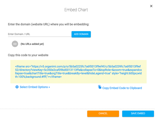 feature embed org chart