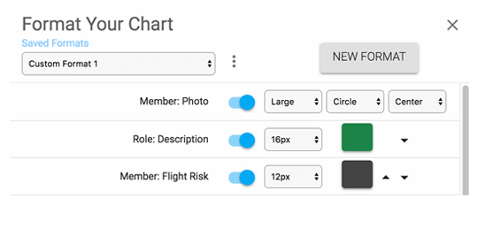 feature custom format organizational chart