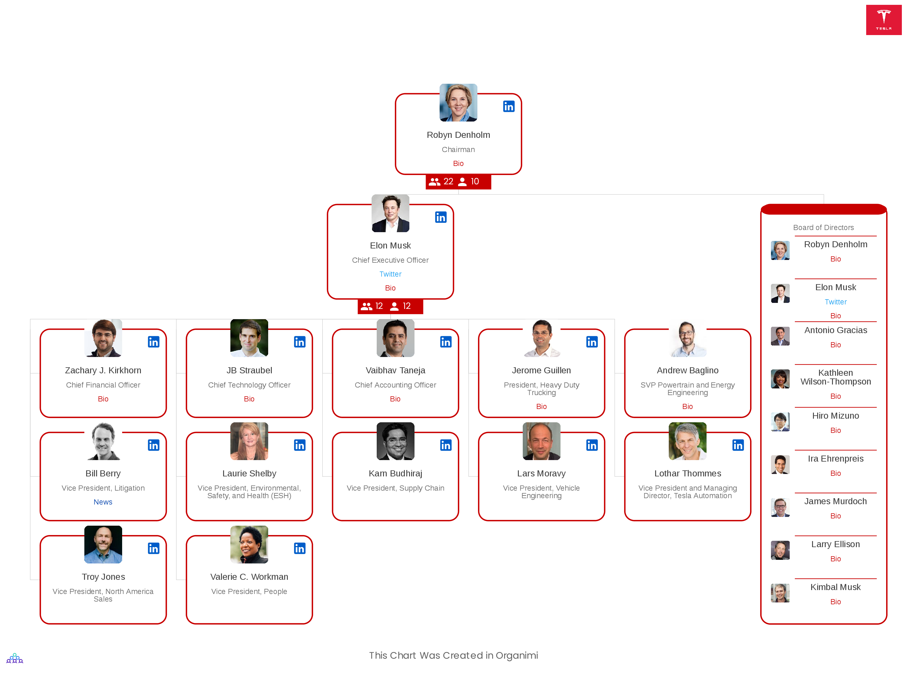 Tesla s Organizational Structure Interactive Chart Organimi