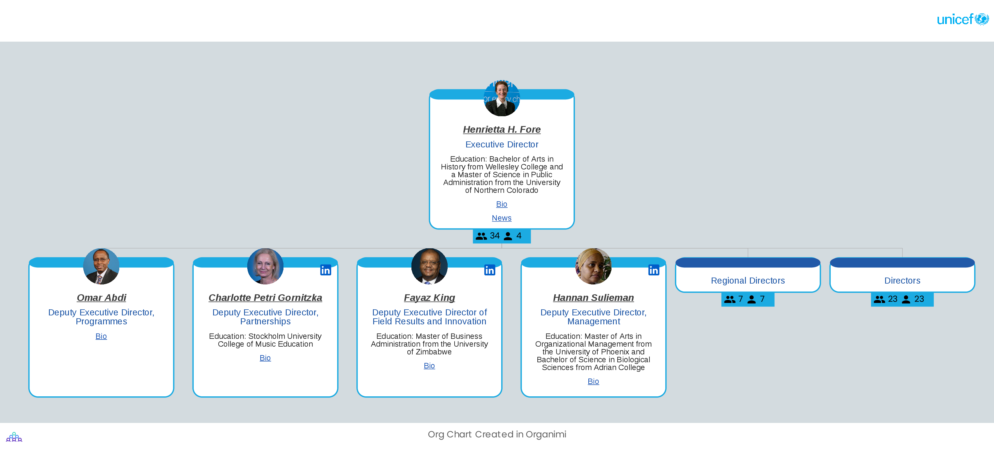 UNICEF Corporate Organizational Structure