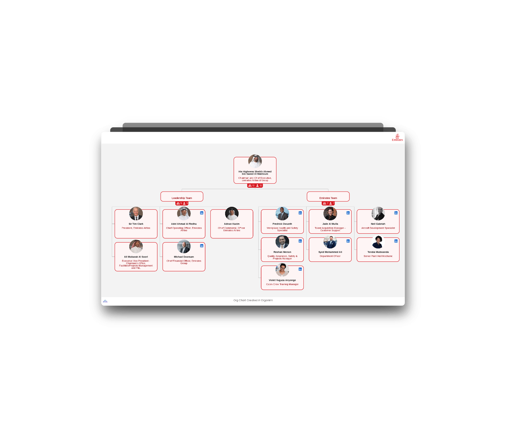 Emirates' Organizational Structure Org Chart