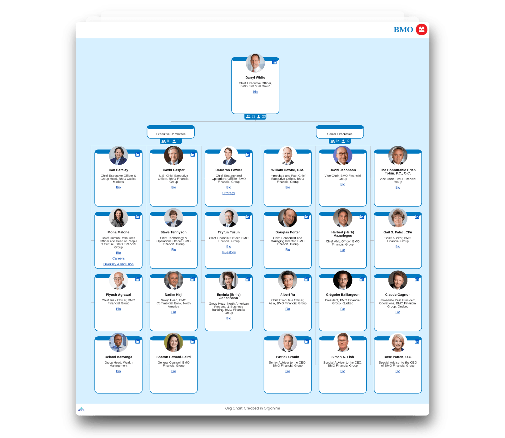 BMO's Organizational Structure Chart