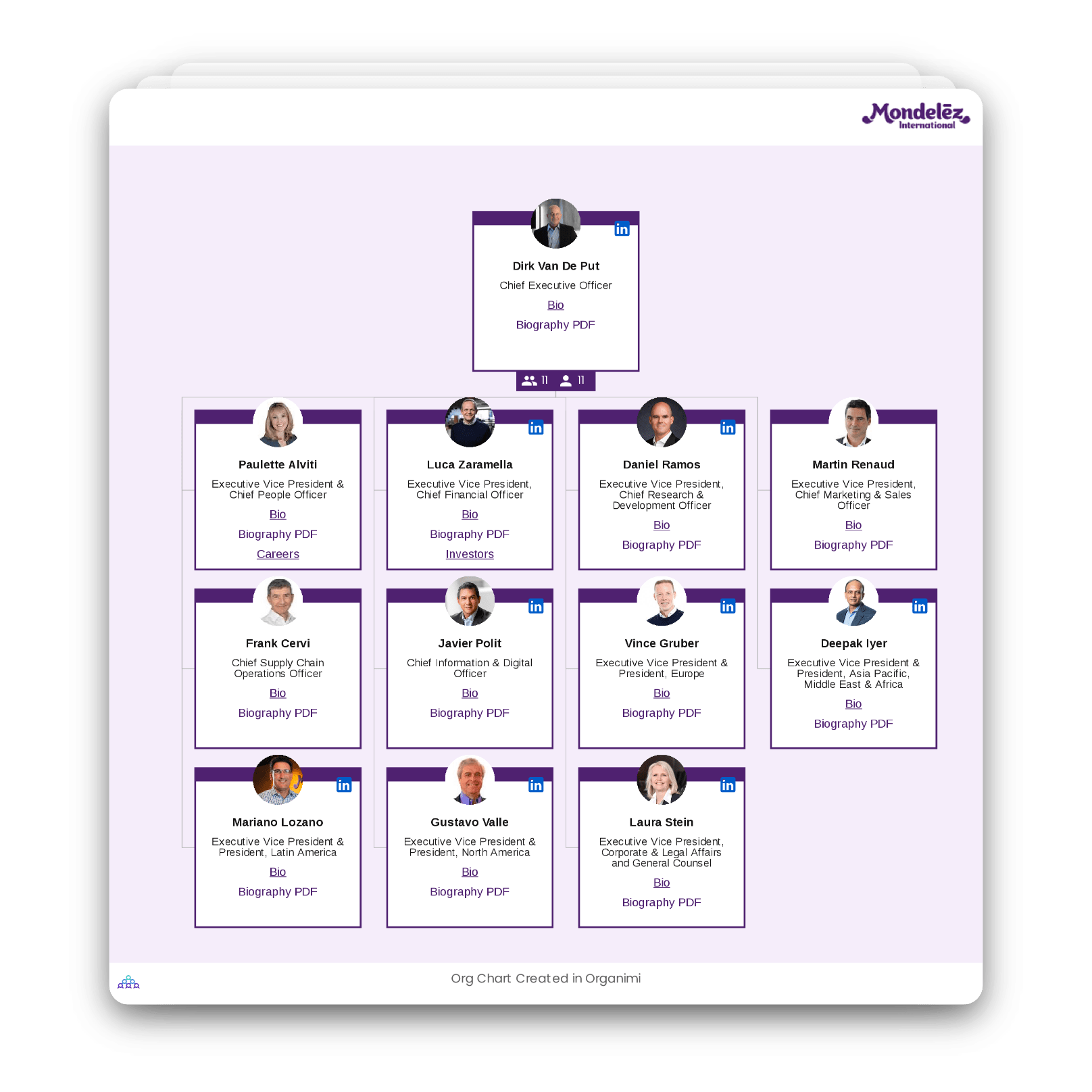 Mondelez International's Organizational Structure Chart