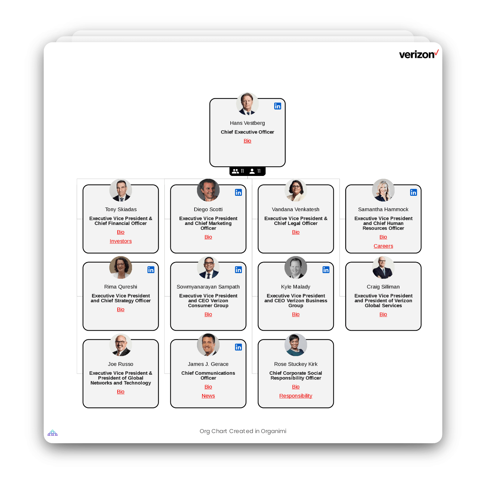 Verizon's Organizational Structure Chart