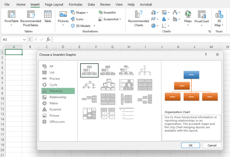 How to build an org chart in microsoft excel organimi