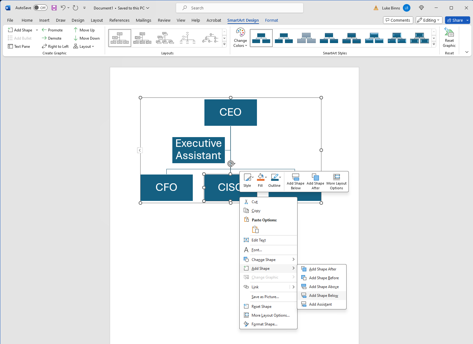 How to Build an Org Chart in Microsoft Word | Organimi