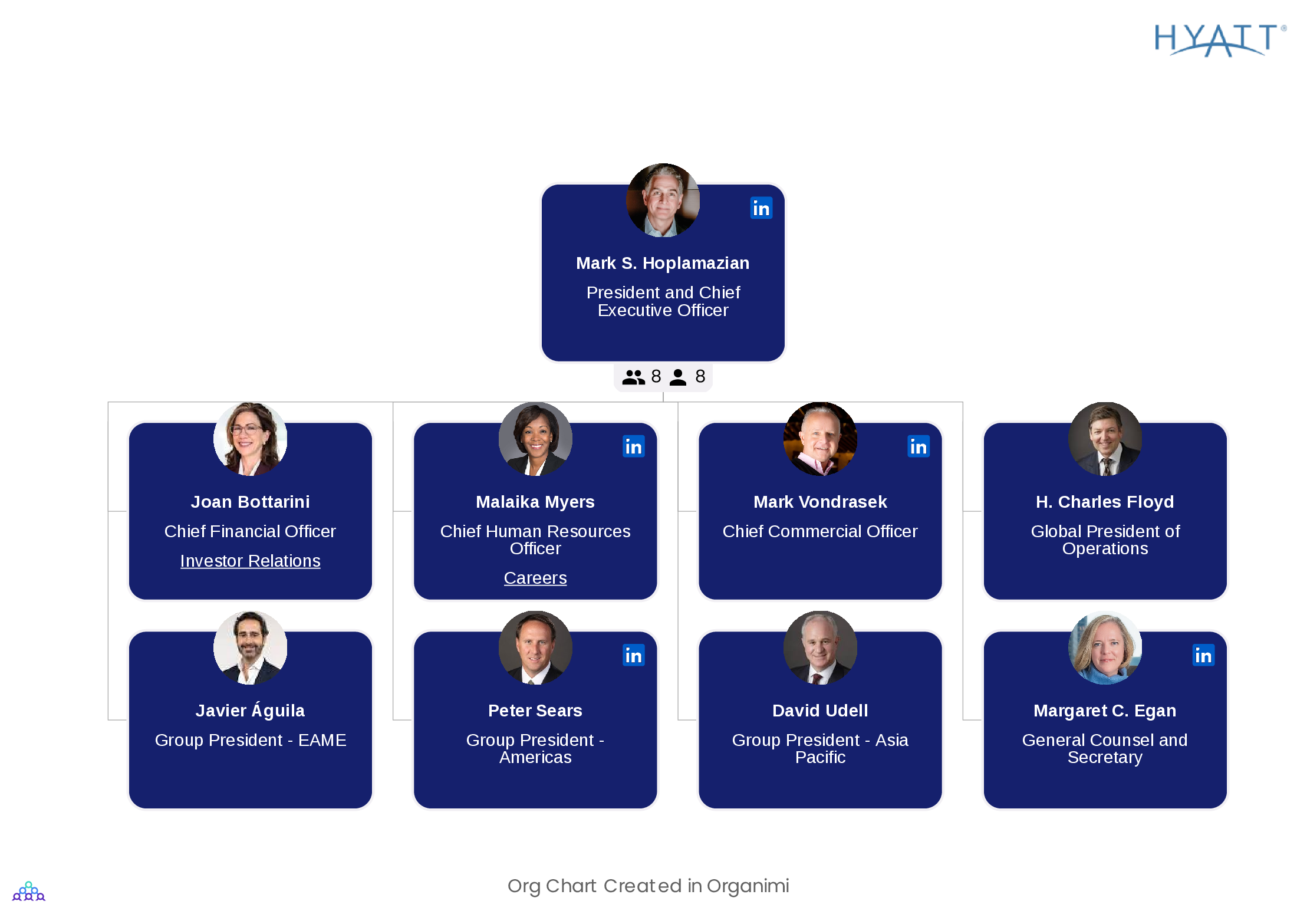 Hyatt Hotels' Organizational Structure Chart