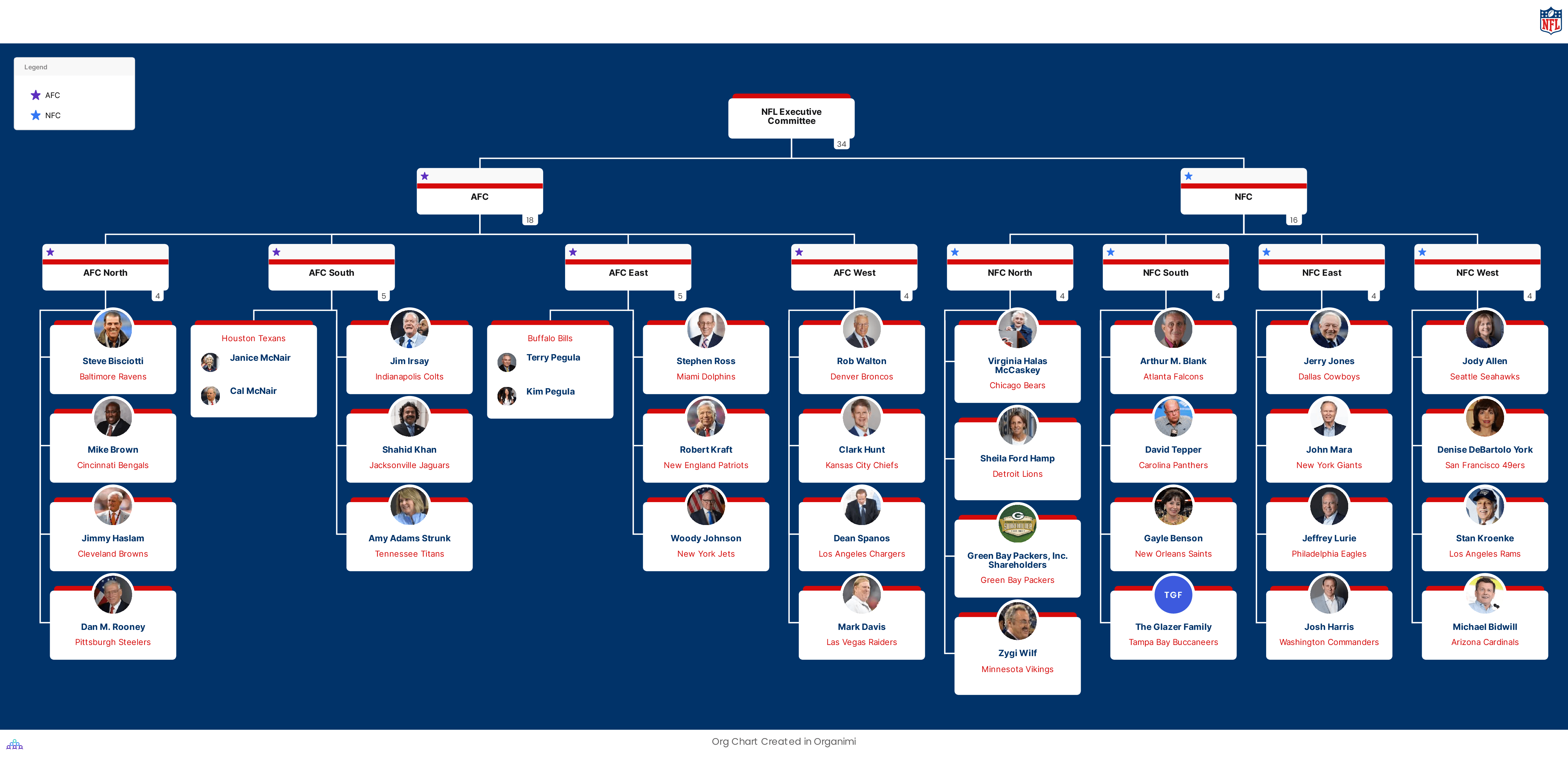 NFL's Organizational Structure Chart